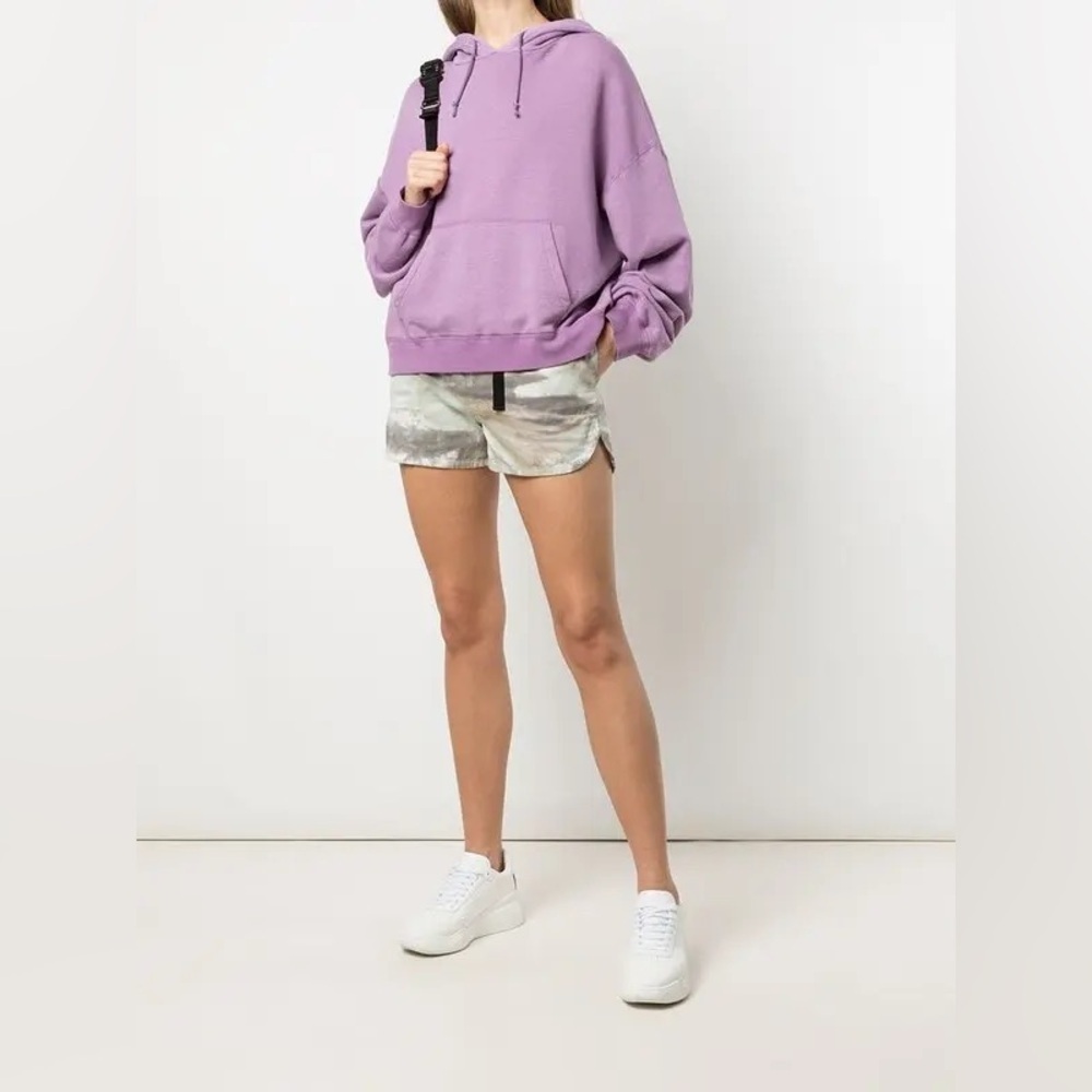 John Elliott Purple Cropped Vintage Fleece Hoodie Size 2 = Medium
